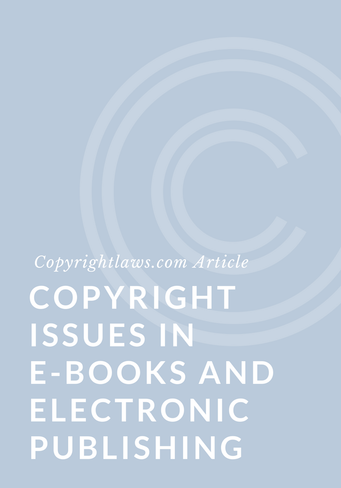 Authors and publishers must deal with various copyright issues in their electronic publishing projects