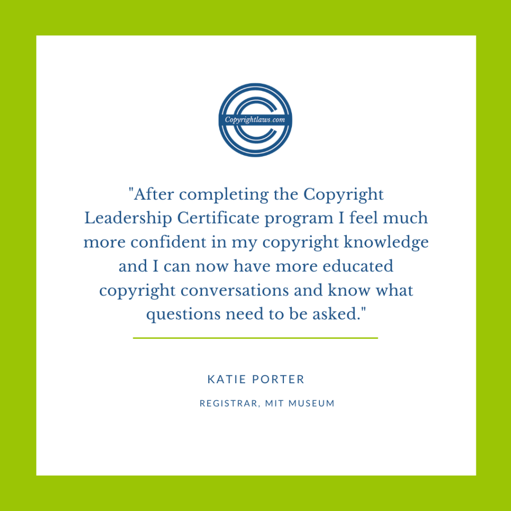 Online copyright course testimonial